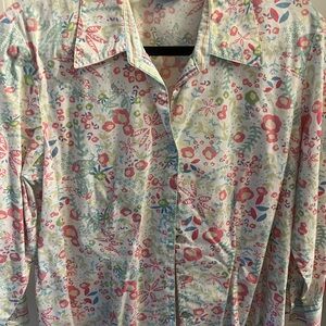 Sigrid Olsen Pastel Floral Blouse